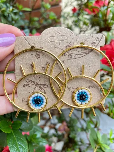 Pendientes Aro Ojo Azul