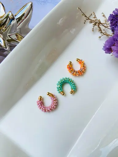 Pendiente Ear Cuffs /Rosa/Verde/Naranja